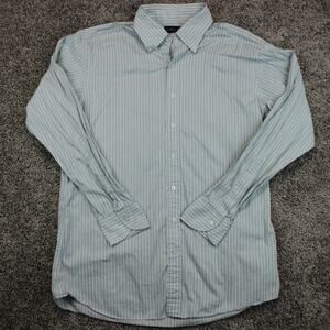 Proper Cloth Blue White Striped Button Down Dress Shirt Mens 17